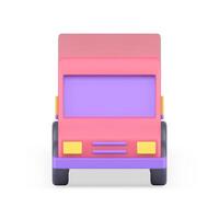 rosa carico minivan per trasporto merce famiglia estate viaggio davanti Visualizza realistico 3d icona vettore