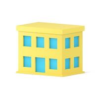 Due piano vero tenuta appartamento urbano Casa giallo facciata con blu finestra isometrico 3d icona vettore