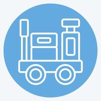 icona bagaglio carrello. relazionato per treno stazione simbolo. blu occhi stile. semplice design illustrazione vettore