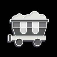 icona carbone carro. relazionato per treno stazione simbolo. lucido stile. semplice design illustrazione vettore