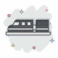 icona alto velocità treno. relazionato per inteligente città simbolo. comico stile. semplice design illustrazione vettore