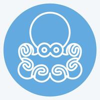 icona polpo. relazionato per frutti di mare simbolo. blu occhi stile. semplice design illustrazione vettore