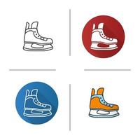 icona del pattino da ghiaccio. design piatto, stili lineari e di colore. pattino da hockey. illustrazioni vettoriali isolate