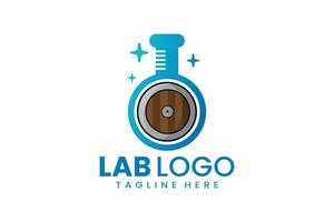 piatto moderno semplice scudo laboratorio logo modello icona simbolo design illustrazione vettore