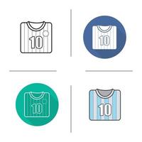icona della maglietta del calciatore. design piatto, stili lineari e di colore. maglietta del calciatore. illustrazioni vettoriali isolate