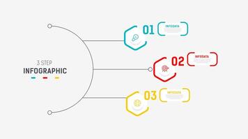 tre passo Infografica etichetta design modello con linea icone. processi passaggi diagramma, presentazioni, flusso di lavoro disposizione, striscione, flusso grafico, Informazioni grafico illustrazione. vettore