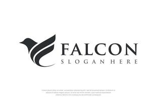falco uccello logo design modello vettore