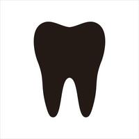 nero dente icona design isolato, dentale modello su bianca sfondo. vettore