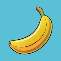 Banana su mano disegnato cartone animato illustrazione vettore