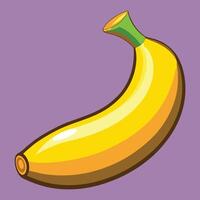 Banana su mano disegnato cartone animato illustrazione vettore