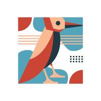 illustrazione 62 astratto geometrico o poligonale di picchio uccello vettore