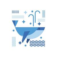 illustrazione 81 geometrico balena illustrazione vettore