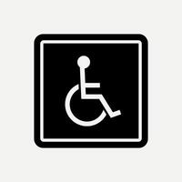 nero colore strada cartello per Disabilitato umano vettore