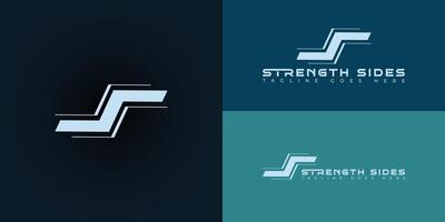 astratto iniziale Linee lettera S o ss logo nel morbido blu colore isolato su multiplo sfondo colori. il logo è adatto per Palestra e fitness attività commerciale marca icona logo design ispirazione modelli. vettore