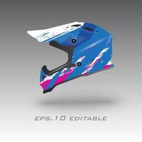 motocross bicicletta casco avvolgere design eps.10 vettore