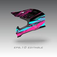 motocross casco livrea avvolgere design vettore