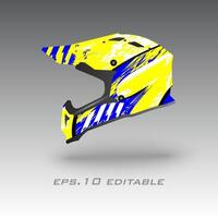 motocross bicicletta casco avvolgere design eps.10 vettore