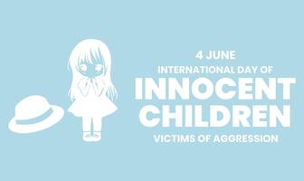 internazionale giorno di innocente bambini vittime di aggressione. modello per sfondo, striscione, carta, manifesto. vettore
