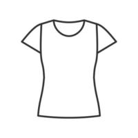 icona lineare di t-shirt da donna. illustrazione di linea sottile. simbolo di contorno. disegno vettoriale isolato contorno