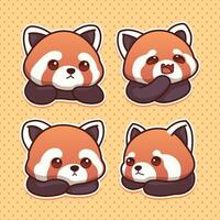 carino rosso panda illustrazione per etichetta e clip arte vettore