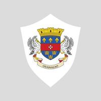 santo barthélemy bandiera nel scudo forma telaio vettore