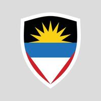 antigua e barbuda bandiera nel scudo forma vettore