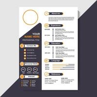 curriculum vitae carta design modello pic vettore