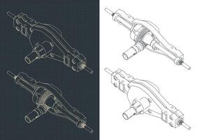 camion differenziale isometrico disegni vettore