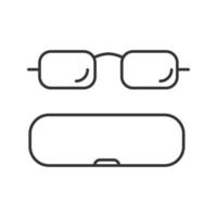 icona lineare della custodia per occhiali. illustrazione di linea sottile. scatola per occhiali. simbolo di contorno. disegno vettoriale isolato contorno