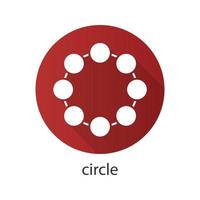 cerchio design piatto icona lunga ombra. concetto di comunità. simbolo di sagoma vettoriale