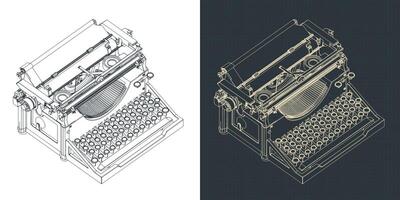 Vintage ▾ macchina da scrivere isometrico progetti vettore