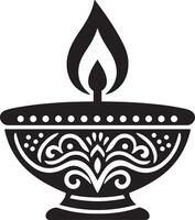 contento Diwali olio lampada illustrazione. vettore