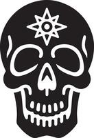 umano cranio piatto icona illustrazione per contento Morte giorno. vettore