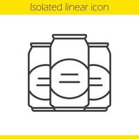 icona lineare di lattine di birra. illustrazione di linea sottile. simbolo di contorno. disegno vettoriale isolato contorno