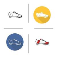 icona della tacchetta. design piatto, stili lineari e di colore. football americano, rugby, calcio, scarpe da baseball. illustrazioni vettoriali isolate
