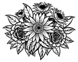 matita disegno fiore di design vettore