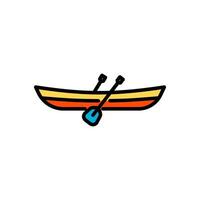 kayak, colorato linea icona, isolato sfondo vettore