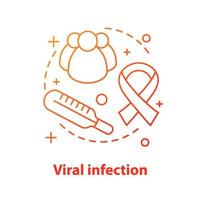 icona del concetto di infezione virale. illustrazione della linea sottile di idea di minaccia per la salute dell'hiv. virus. malattia. disegno vettoriale isolato contorno