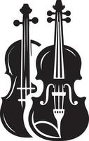 violino musica strumento icona silhouette vettore