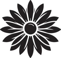 semplice fiore silhouette, nero colore silhouette vettore