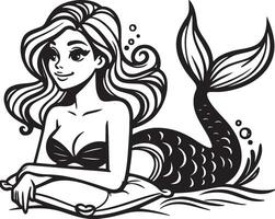 sirena schizzo illustrazione. vettore