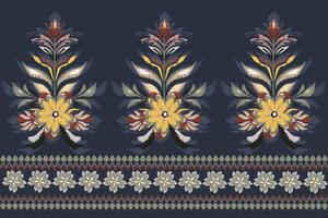 bellissimo ikat floreale ricamo modello. africano tribale tradizionale modello. azteco stile,ricamo,astratto,illustrazione,disegno per struttura, tessuto, tappeto, abbigliamento vettoriale, avvolgimento, vettore