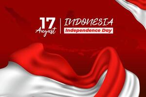 Indonesia indipendenza giorno rosso bianca bandiera bandiera ragnatela e grafico modello vettore