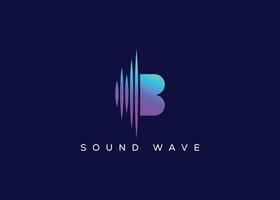 minimalista lettera B suono onda logo. moderno suono onda logo. B musica logo vettore