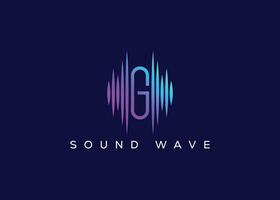 minimalista lettera g suono onda logo. moderno suono onda logo. g musica logo vettore