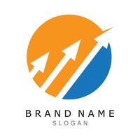 finanziario logo creativo freccia diagramma mercato design modello vettore