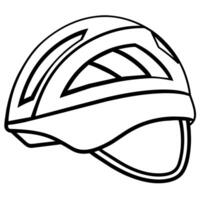 Ciclismo casco schema colorazione libro pagina linea arte illustrazione digitale disegno vettore