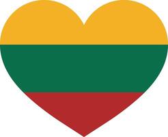 Lituania cuore bandiera . Lituania amore simbolo . Lituania bandiera nel cuore forma vettore