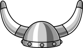 cartone animato vichingo casco con corna vettore