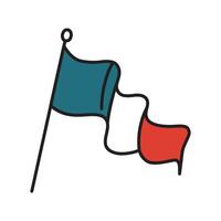Francia bandiera icona, illustrazione di francese nazionale simbolo, scarabocchio design elemento, celebrazione di indipendenza, bastille giorno, patriottico emblema, geografia icona, viaggio nel Europa vettore